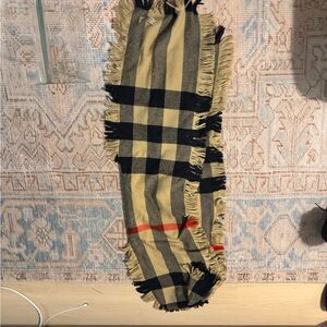 Burberry Beige and Black Checkered Scarf